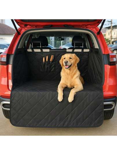 Car Pet Pad With Suction Cup, Enlarged Trunk Mat With Bumper Cover, Anti-Scratch, Anti-Slip, Wear-Resistant, Extra Large Trunk Mat