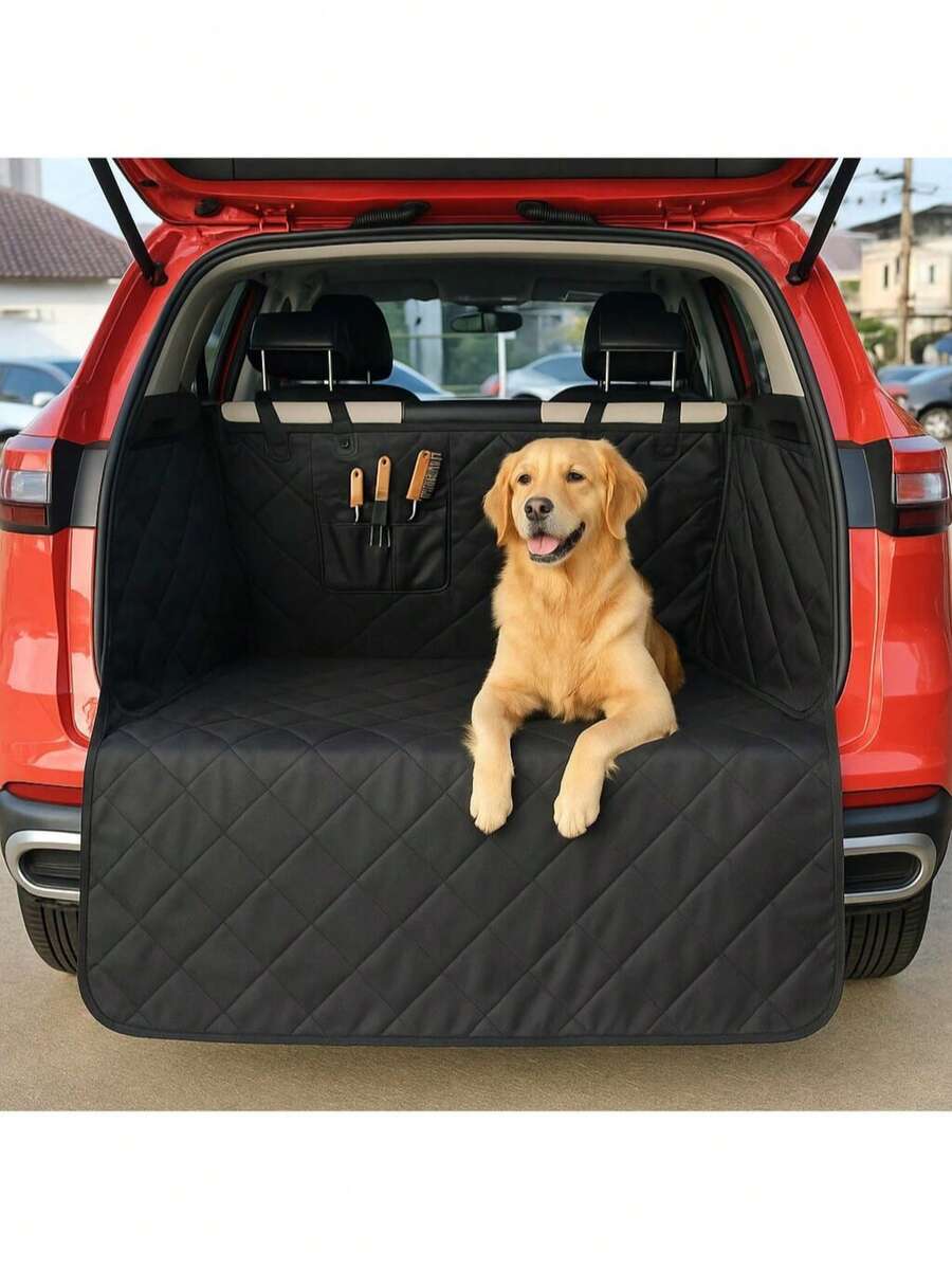 Car Pet Pad With Suction Cup, Enlarged Trunk Mat With Bumper Cover, Anti-Scratch, Anti-Slip, Wear-Resistant, Extra Large Trunk Mat - Multicolor - View 1