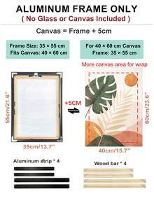 SURELIFE 1 Set Modern Gold Canvas Frame DIY Metal Oil Painting Frame Wall Frame Photo Frame Canvas Print Wall Art Frame (Glass Not Included) - Multicolor - View 18