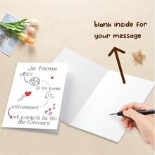 1 Thiệp chúc mừng tình yêu kiểu Pháp (kèm phong bì) - Thiệp vẽ tay lãng mạn dành cho các cặp đôi và gia đình - nhiều màu - Xem 4
