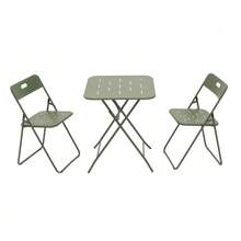 Three-Piece Foldable Bistro Set For Outdoor Use, E-Coated, Foldable Garden Furniture, 2 Chairs And 1 Table, Weatherproof Set For Indoor And Outdoor Use. - 綠色 - 查看 1