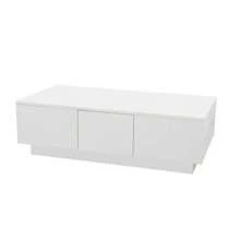 Coffee Table, High Gloss Living Room Table With Removable Storage Structure And Double-Sided Drawers. - White - View 11
