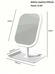 LED Makeup Mirror With Lights, 3 Lighting Modes, Foldable Portable, Dimmable Touch Screen, Folding Stand, Suitable For Dorm/Travel/Makeup/Office/Bedroom, 360° Rotation,USB Rechargeable, Long-Lasting Battery, Ideal Holiday Gift - Multicolor - View 9