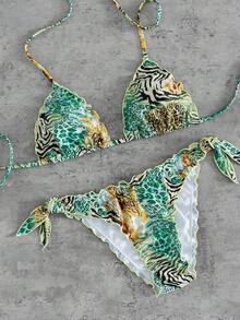Bộ bikini 2 mảnh ren hoa dễ thương dành cho nữ, thích hợp cho kỳ nghỉ hè trên đảo và đi biển. - Nhiều màu - Xem 4