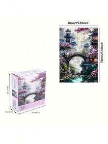1000片拼图，50*70厘米/19.7*27.6英寸，拼图工艺品，马赛克装饰墙画，适合初学者，大型艺术装饰品，适合家居客厅办公室装饰，母亲节新年复活节礼物【不含框】 - 彩色 - 查看 3