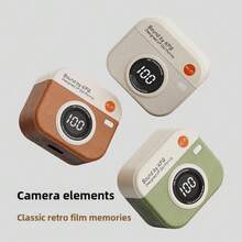 Q86 Retro Camera Leather Design Wireless Earbuds, Semi In-Ear Headphones With Screen Display And Low Latency Gaming Feature - View 2