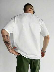 Men T-Shirt, Know Jesus Know Peace, Christian, Faith, Religious Slogan, Graphic Tee, Oversized, Drop Shoulder, Short Sleeve, Crew Neck Gift - 白色 - 查看 3