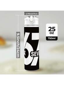 1pc 67 Themed Printed Plastic Water Bottle, Large Capacity, Easy To Clean, Healthy Drinking, Shockproof, 25oz/750ml, Suitable For Commuting, Picnic, Fitness, Holidays, Great Gift For Winter, New Year, Thanksgiving, Halloween - Multicolor - View 3
