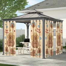 1pc Cute Capybara Pattern Blackout Curtain, 2-Panel Set With Grommets, Thick Black Lining, Thermal Insulated For Bedroom, Living Room, Study, Balcony, Home Use - 0543+DKCL - View 14