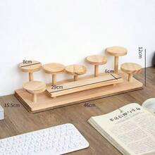 1pc Wooden Creative Figurine Display Stand, Jewelry, Watch, Perfume, Cosmetics, Candy, Succulent, Tiered Storage Shelf - Multicolor - View 3