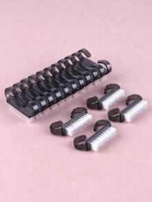 4/10/50pcs Black Nail Brush, Small Multi-Functional Brush For Cleaning Cuticles, Nails, Dust - One Size Fits All - View 6