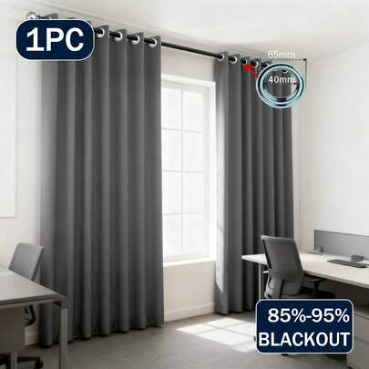 1pc/2pcs Solid Blackout Curtain Shades - Summer Home Decoration Thermal Insulated Grommet Blackout Draperies/Drapes For Bedroom, Living Room, Kitchen, Study, Office