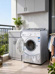 1件装防水、防晒、防尘洗衣机和烘干机保护罩，牛津布材质，配有可调节绑带，适用于大多数滚筒洗衣机，母亲节礼物，卧室装饰，花园装饰，厨房装饰，夏季，海滩，旅行必备，房间装饰，软萌可爱，毕业季礼物 - 彩色 - 查看 2