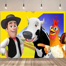 La Granja De Zenon Cartoon Animal Backdrop Cute Farm Theme Kids Boys Girls Birthday Party Decor Shower Photo Props Bedroom Wall Decoration Room Decoration - Kiểu B - Xem 8