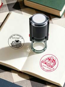 Customized Book Lover's Printer, 2 Types Of Stamps, Vintage Library Style Personalized Name Embosser For Books, Letters, Cards, Aesthetic Customized Text Ex Libris Stamp, Customizable Unique Birthday, Anniversary, Housewarming, Holiday Gift - Style C - View 5
