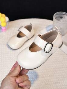 1 Pair Cute Children Princess Mary Jane Flat Shoes, Spring/Summer Toddler Dress Shoes, Girls Performance Shoes - Beige - View 4
