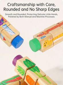 Rotating Puzzle Blocks For Early Learning For Children, Montessori Twisting Cubes, Educational Wooden Toys For Grasping And Building, Wooden Construction Blocks, Early Learning Puzzles, Montessori Twisting Cubes, Montessori Wooden Toys. - Multicolor - View 6