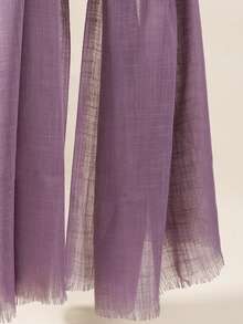 1 pieza Chal/Bufanda de mujer de 120g de tela tejida de unicolor con estilo de moda casual, efecto de lino, con flecos, para playa y vacaciones - Púrpura malva - Ver 2