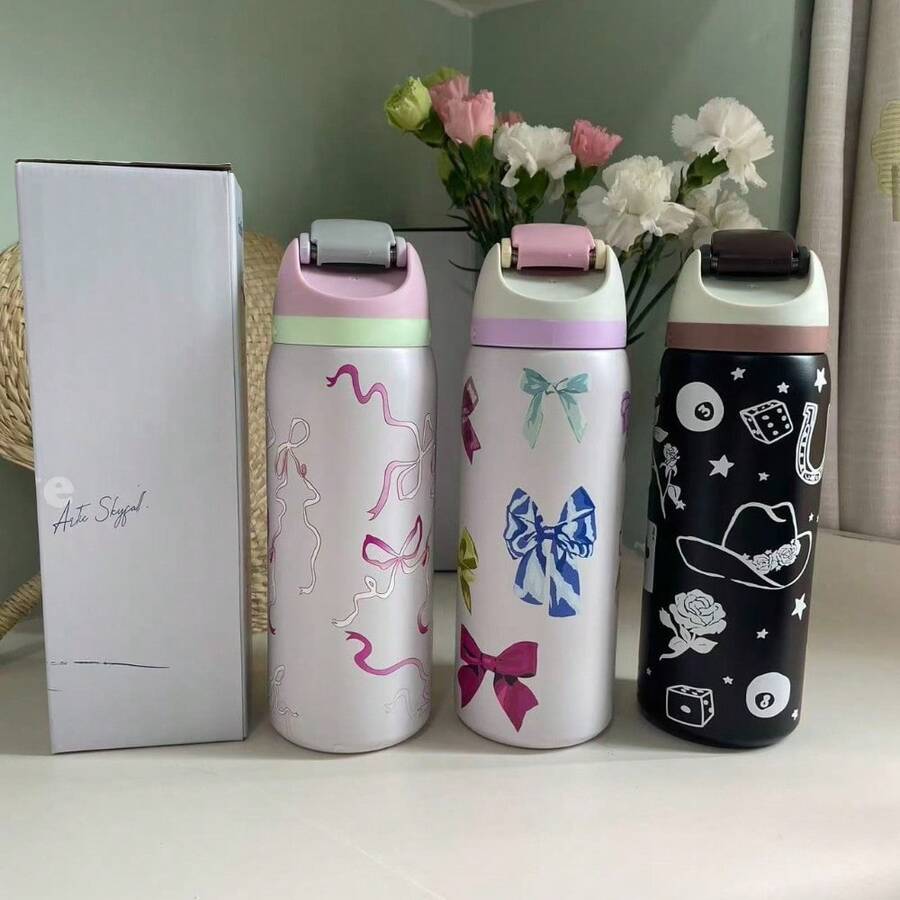 32 Oz Cup Boneyard Vacuum Water Bottle Drinkware Tumbler Stainless Steel Thermal Mug Original Owalaowala Cold Hot Cup - Nhiều màu - Xem 1