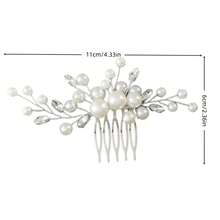 1 chiếc lược cài tóc đính ngọc trai và đá quý thủ công thanh lịch dành cho nữ, phụ kiện đội đầu cô dâu, thích hợp làm quà tặng đám cưới, mùa hè, đi biển. - Nhiều màu - Xem 9