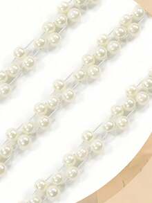 Thin Faux Faux Pearl Belt Girl's Elastic Elegant Waist Belt Decorative Dress Belts Waist Party Accessories - Multicolor - View 5