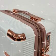 Carry-On Suitcase 10kg 360 Wheels Handbag Travel - Blanco con rosa - Ver 3