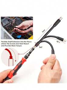 Bộ tua vít chính xác, bộ dụng cụ sửa chữa kèm hộp đựng, thích hợp cho máy tính, PC, điện thoại, máy chơi game, đồng hồ, kính mắt - Thép carbon, tay cầm chống trượt, đầu vít dẹt/chữ thập/hình sao, bề mặt được đánh bóng, màu đỏ và xanh dương, dụng cụ sửa chữa chuyên nghiệp | Hộp đựng dụng cụ | Bộ dụng cụ bền bỉ - A - Xem 2