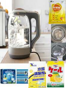 JUE FISH 1pc(5g*12pcs) Limescale Cleaning Effervescent Tablets, Quickly Dissolve Stubborn Limescale, Easily Remove Hard-To-Clean Limescale Stains, Suitable For Electric Kettle, Coffee Maker, Water Bottle, Teapot And Other Devices - Solid State - View 10