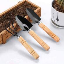 3pcs Gardening Tool Set, Iron Shovel, Rake Suitable For Succulent Soil Loosening, Mini Planting Gardening Tool Kit - Three-piece Set - View 6