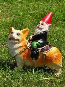 Bicycle Dwarf Figurine, Outdoor Garden And Patio Statue, Decorative Sculpture For Seniors, Made Of Resin, Suitable For Outdoor Gardens, Patios, Lawns And Patio Decorations - Cute Dwarf Figurine, Garden Decoration, Fun Gift. - Multicolor - View 3