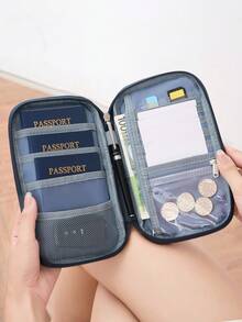 CHARM INFINITE 新款 RFID 防盗护照包,男女通用拉链钱包,多功能旅行证件收纳包,便携式机票护照收纳盒 - 彩色 - 查看 4
