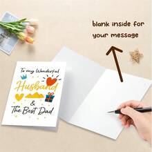 1 Thiệp chúc mừng "Gửi người chồng tuyệt vời và người cha tốt nhất của em" (kèm phong bì) - Thiệp chúc mừng Ngày của Cha đầy ý nghĩa dành cho người chồng - nhiều màu - Xem 4
