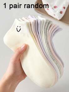 1/5/10 Pairs Women's Cartoon Pattern Ankle Socks - Breathable Comfortable Soft - Daily Wear, Business, Home - Suitable For All Seasons - Multicolor - View 9