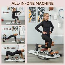 Foldable  Squat Machine, Hip Thrust Machine With Push Up Stand And Wheels, Multipurpose Glute Workout Equipment For Home Gym - 白色 - 查看 2