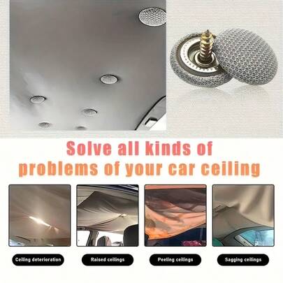 50pcs Car Headliner Clips Repair Kit, One-Click Screw Fastener, Easy Installation Without Glue, Nylon Lining Reinforced, For Car Roof Lining Repair