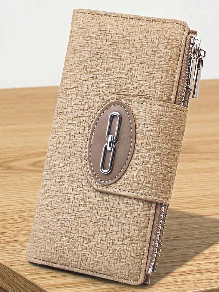 MINGYOU Dompet Panjang Wanita, Dompet Clutch PU Lembut & Halus, Penutup Jepit Modis, Resleting Dua Lapis, Dompet Multifungsi Kapasitas Besar, Tempat Kartu, Tas Tangan Minimalis Ringan Cocok Sebagai Hadiah Liburan - Unta - View 1