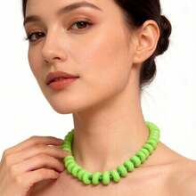 1 pieza Collar de cuentas de resina de dopamina con estilo bohemio y casual, adecuado para uso diario, vacaciones, viajes y ocio, joya de moda como regalo para familiares y amigos - Collar de resina - Ver 12