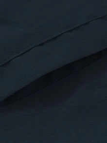 男士翻領全開襟拉鍊夾克，平滑梭織挺括百搭極簡通勤外套，春秋薄款日常休閒上衣 - 藍色 - 查看 8