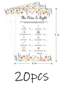 50pcs Thick Paper "How Much Is The Reality Show Price" Baby Shower Party Game Cards, Fun & Interesting, Suitable For Wildflower Baby Shower Theme Party - View 8