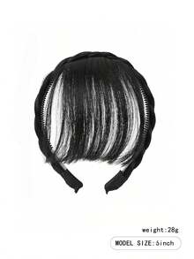 Stirnband Zopf Stirnband Pony geflochtene Dekoration Haarreif Synthetische Perücke geeignet für Aufsätze Haarteile für Frauen geeignet für alle Jahreszeiten, lässiger Alltag, Haarstyling, Pony Perücke Reise Accessoires Haarband Diadema - Dunkelbraun - Übersicht 2