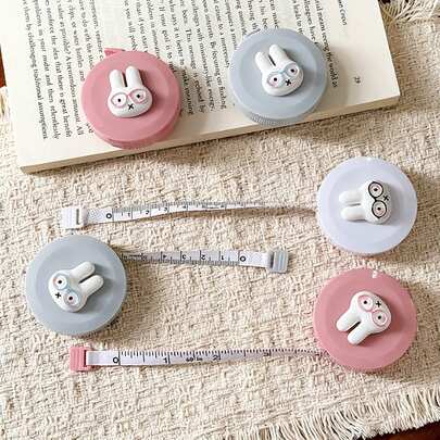 Bộ 3 thước dây mini hình thỏ hoạt hình, thước dây tròn bằng da cầm tay, dùng để đo ba chiều: ngực, eo và hông, thước dây mềm mại dùng để đo kích cỡ quần áo, vật dụng thiết yếu trong phòng tắm, đồ dùng du lịch.