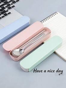 (Excluding Tableware) Rectangular Storage Box For Tableware Portable Chopsticks Spoon Storage Box - View 4