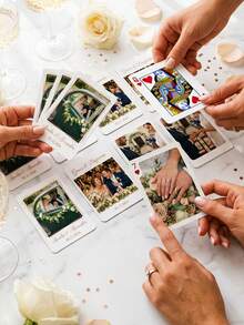 Custom Wedding Photo Playing Cards,Personalized Wedding Poker Cards,Custom Text Wedding Deck Of Cards,Personalized Photo Playing Cards With Box,High Quality,Glossy Finish,Durable,Portable,Reusable, - Multicolor - View 8