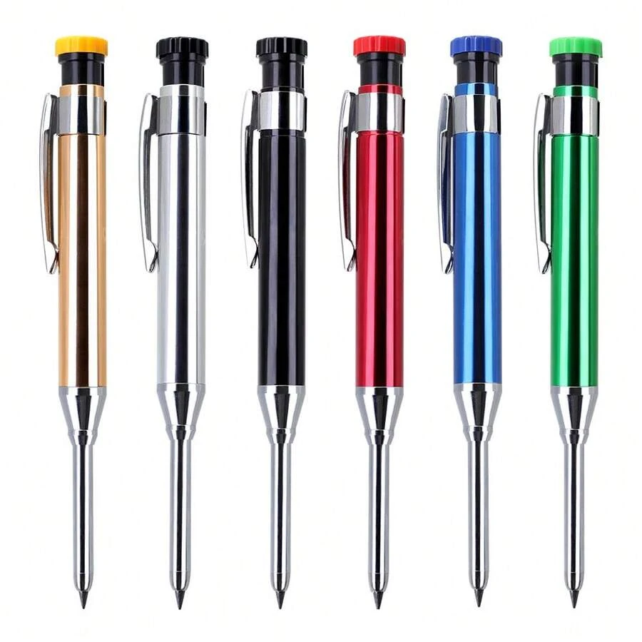 1 buah Pensil Kayu Batang Aluminium Logam Penuh 2,8mm, Perlakuan Lapisan Oksidasi Tingkat Lanjut, Permukaan dengan Penanda Lubang Dalam untuk Pengerjaan Kayu, Sempurna untuk Penandaan Pengerjaan Kayu, Alat Tulis yang Indah, Kembali ke Sekolah