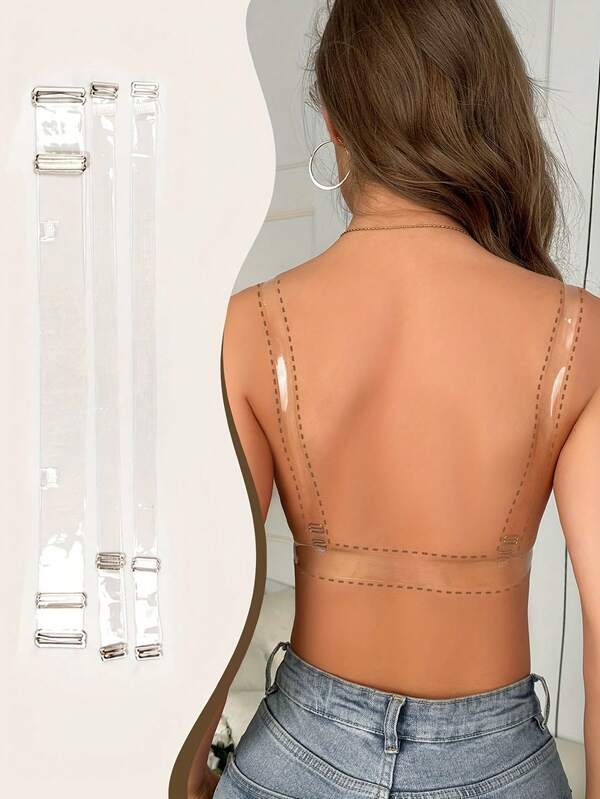 Invisible Clear Bra Straps, Adjustable Transparent Bra Shoulder Straps, Detachable Replacement Bra Straps For Backless Dress, Wedding Dress & Daily Wear