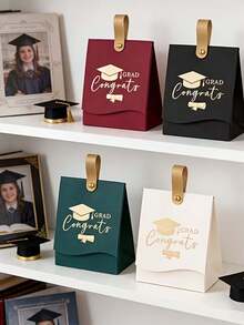 Graduation Gift For Her/Him: 10pcs/1pc Graduation Season Gift Bags, Back To School Season Gift Bags, With Sturdy Handles, Graduation Cap Pattern And "Happy Graduation" Text, Suitable For Graduation Party, Back To School Season Party Gift Bags, Candy Boxes, Multiple Colors Available - Multiple Styles/colors - View 6