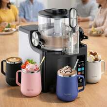 Automatic Ice Cream Maker Machine & 4-Pack Insulated Stainless Steel Mugs – DIY Frozen Yogurt & Sorbet Bundle With Leakproof Lids For Home Camping Party - 查看 3