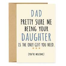 1PC Funny "Me Being Your Daughter Is The Only Gift You Need" Father's Day Card (With Envelope) - Humorous Greeting Card From Daughter To Dad - Multicolor - View 10
