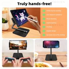 360° Adjustable Rotating Monitor Stand, Tilt Clamp, Universal Extendable Display Holder Desk Mount, Live Streaming Desk Phone Tablet Bracket, Suitable For Adjustable Long Arm Foldable Monitor Stand, Aluminum Alloy Material - View 3