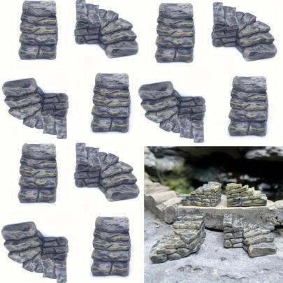 12 món đồ trang trí vườn cổ tích, đồ trang trí cầu thang bằng nhựa, tượng chậu cây mọng nước trang trí nhà cửa.